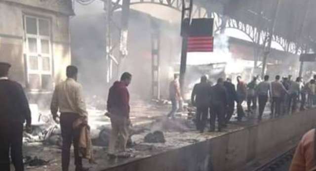 حادث اصطدام قطار برصيف محطة مصر