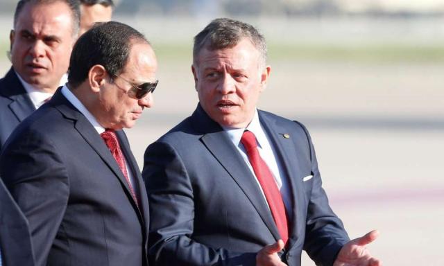 الرئيس السيسي والملك عبدالله الثاني العاهل الأردني