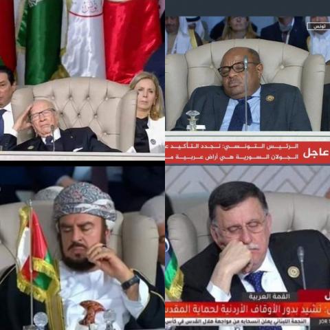 زعماء العرب يغلبهم النعاس خلال القمة العربية