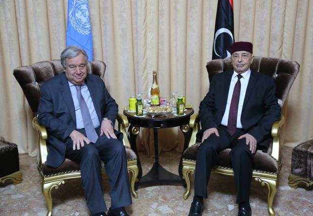 رئيس مجلس النواب الليبى والأمين العام للأمم المتحدة