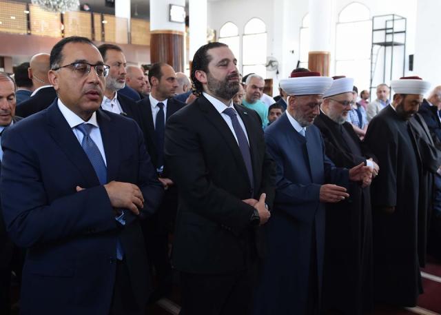 مدبولى يصلى الجمعة مع نظيره اللبنانى بأحد مساجد بيروت
