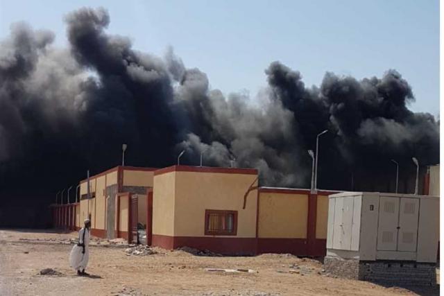 حريق المجزر الآلي بمدينة شلاتين