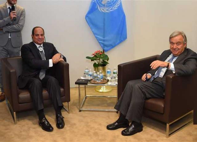 الرئيس السيسى وسكرتير عام الأمم المتحدة