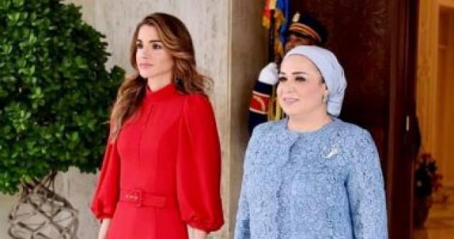انتصار السيسي والملكة رانيا  