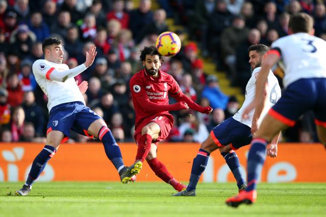 محمد صلاح في مباراة سابقة مع ليفربول ضد توتنهام