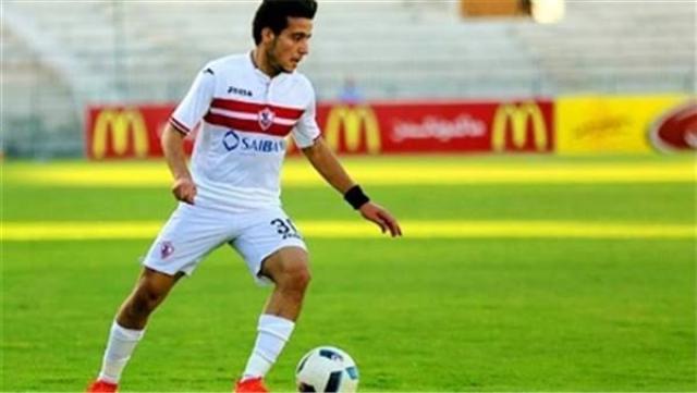 مصطفى فتحي لاعب الفريق الأول لكرة القدم بنادي الزمالك 