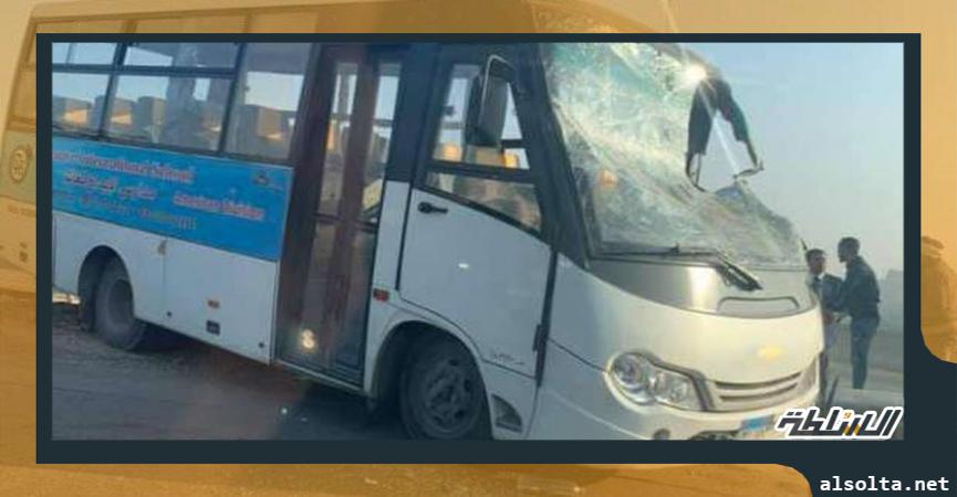 حادث أتوبيس المدرسة الخاصة الذي وقع صباح اليوم في منطقة الهرم