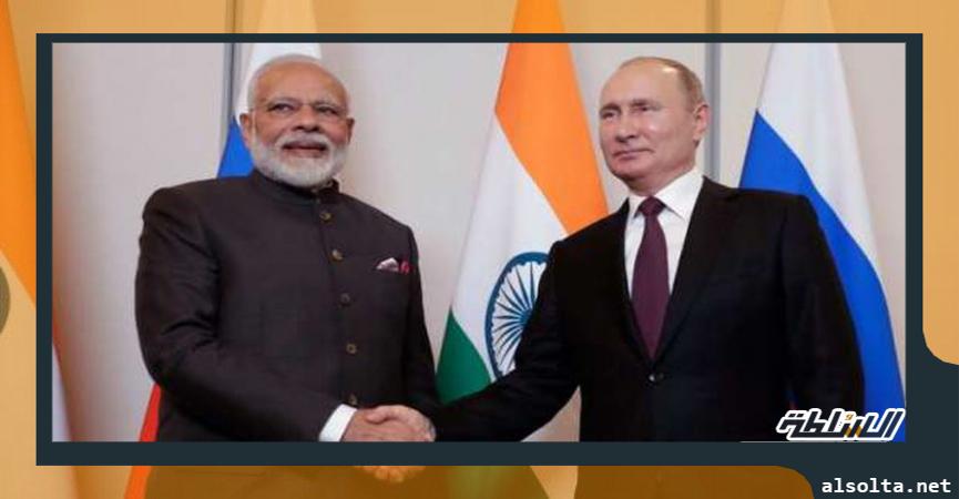 الرئيس الروسي فلاديمير بوتين ورئيس الوزراء الهندي ناريندرا مودي