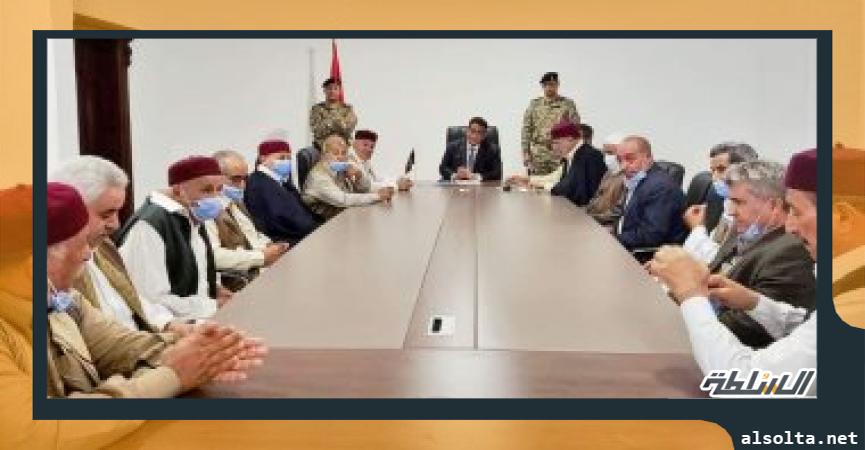 اجتماع المجلس الرئاسى الليبى مع أعيان وحكماء مرزق