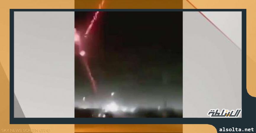 لحظة سقوط صاروخان «كاتيوشا» في محيط مطار بغداد الدولي
