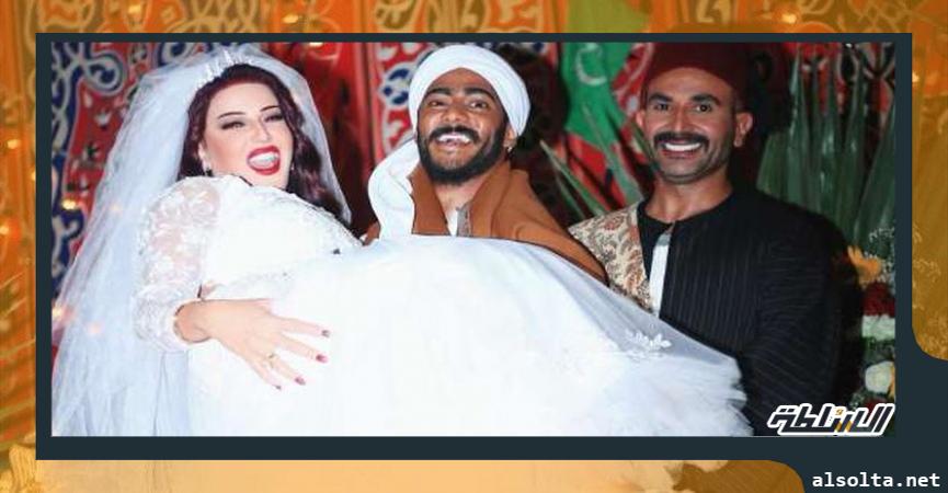 أحمد سعد مع محمد رمضان وسمية الخشاب في مسلسل موسى