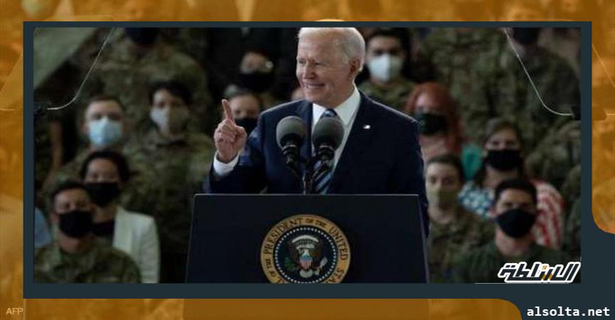 الرئيس الأمريكي جو بايدن في خطابه الأول أمام عسكريين أمريكيين خارج الولايات المتحدة
