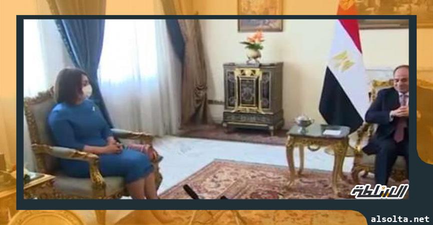 الرئيس عبد الفتاح السيسي و وزيرة الخارجية الليبية
