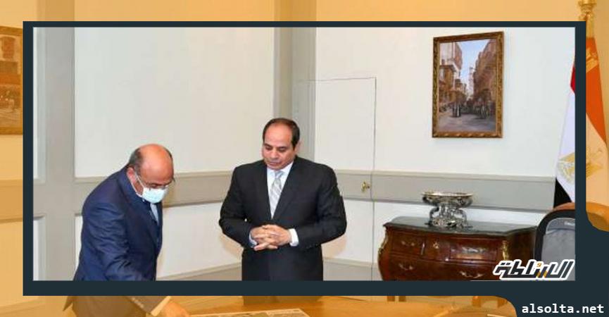الرئيس عبد الفتاح السيسي خلال اجتماعه اليوم مع وزير العدل