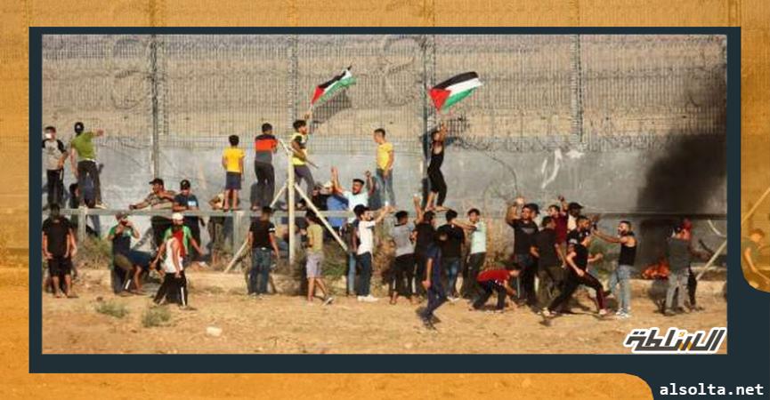 مظاهرات الفلسطينيين بجوار الحدود مع إسرائيل