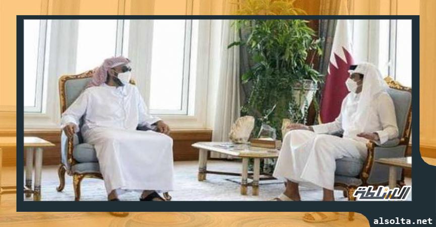 أمير قطر تميم بن حمد بن خليفة آل ثاني والشيخ طحنون بن زايد آل نهيان