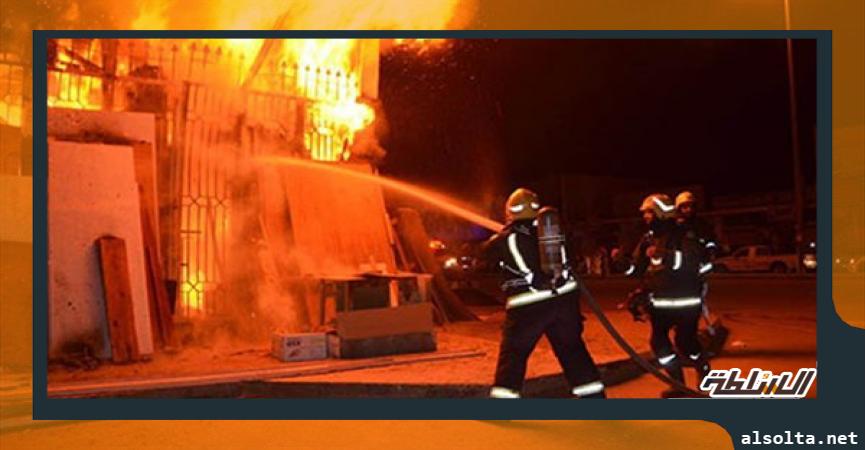 حريق محل تجاري في بورسعيد