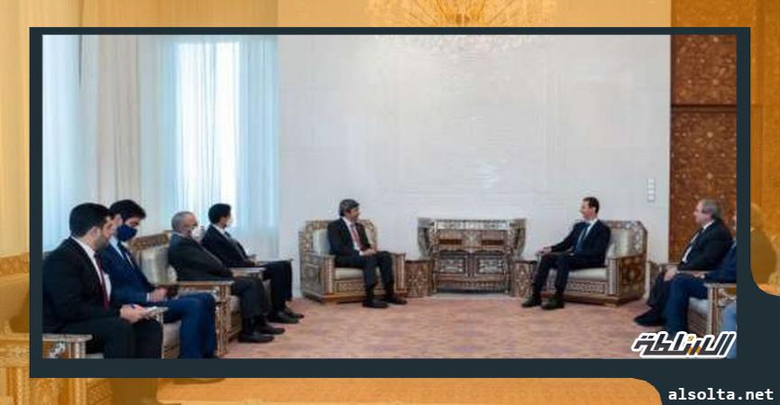 الرئيس السوري بشار الأسد ووزير خارجية الإمارات