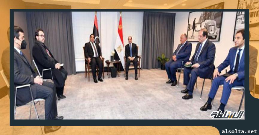 جانب من لقاء الرئيس السيسي ومحمد المنفي