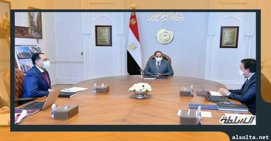 جانب من لقاء الرئيس السيسي بخالد عبدالغفار