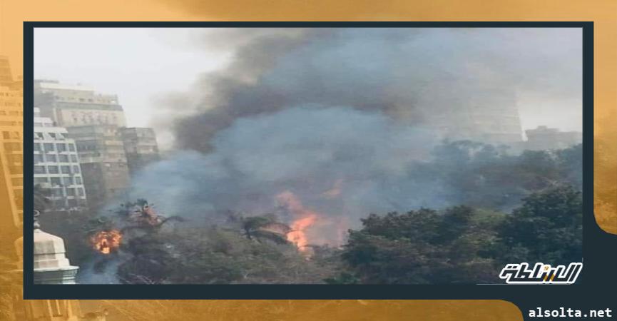 حريق داخل حديقة الاورمان 