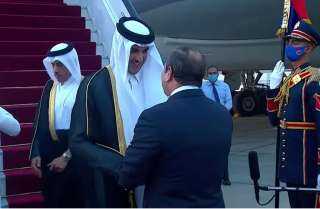 بث مباشر.. لحظة وصول أمير قطر إلى مطار القاهرة