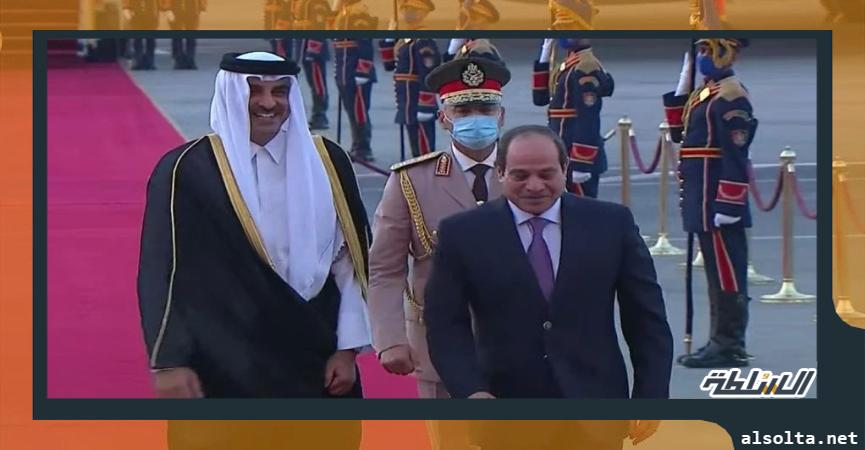 الرئيس السيسي يستقبل أمير قطر