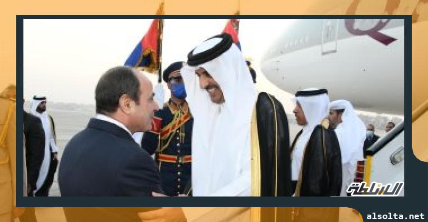 وصول أمير قطر تميم بن حمد إلى مصر