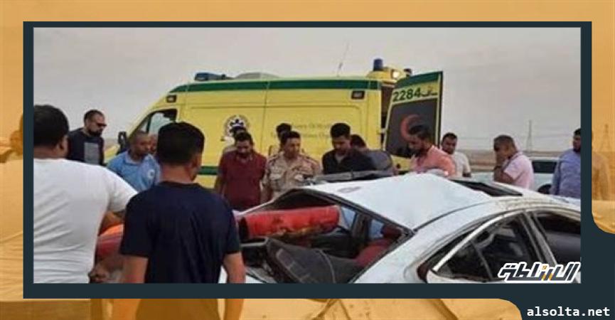 إصابة ١٢ مواطنا في حادث انقلاب سيارة بإحدى ترعة البحيرة