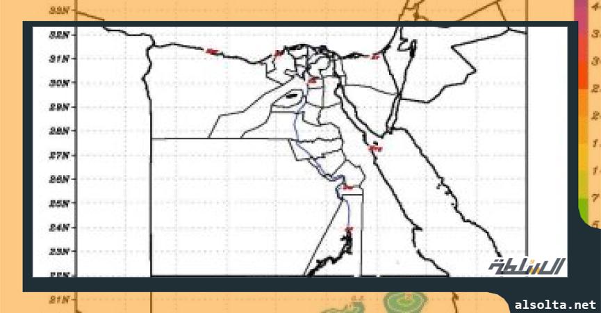 خريطة توقعات الأمطار