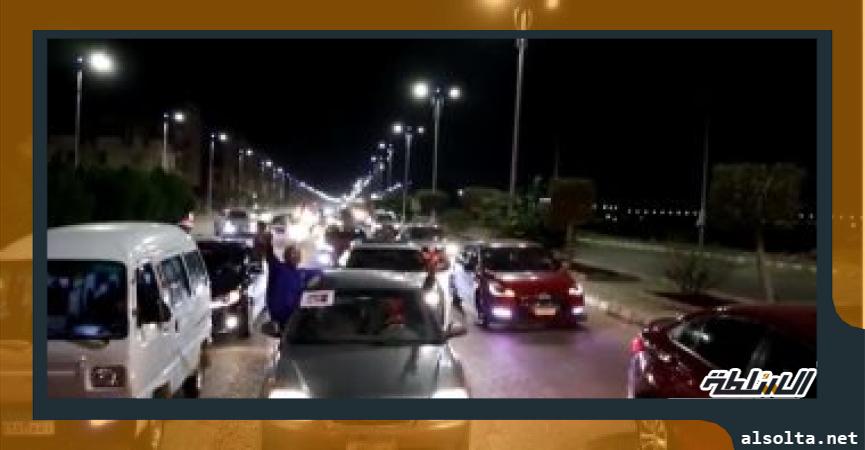 مسيرات بالسيارات لدعم الرئيس السيسي  في القاهرة الجديدة