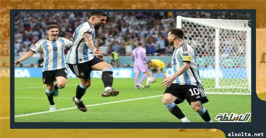 صورة من مباراة الأرجنتين وأستراليا