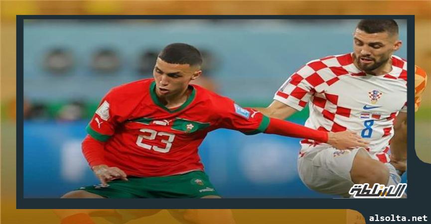 المغربي بلال الخنوس خلال مباراة كرواتيا