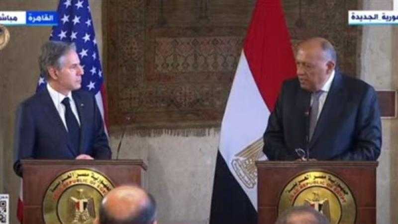 سامح شكري: القضية الفلسطينية حضرت بقوة خلال المباحثات مع وزير الخارجية الأمريكي